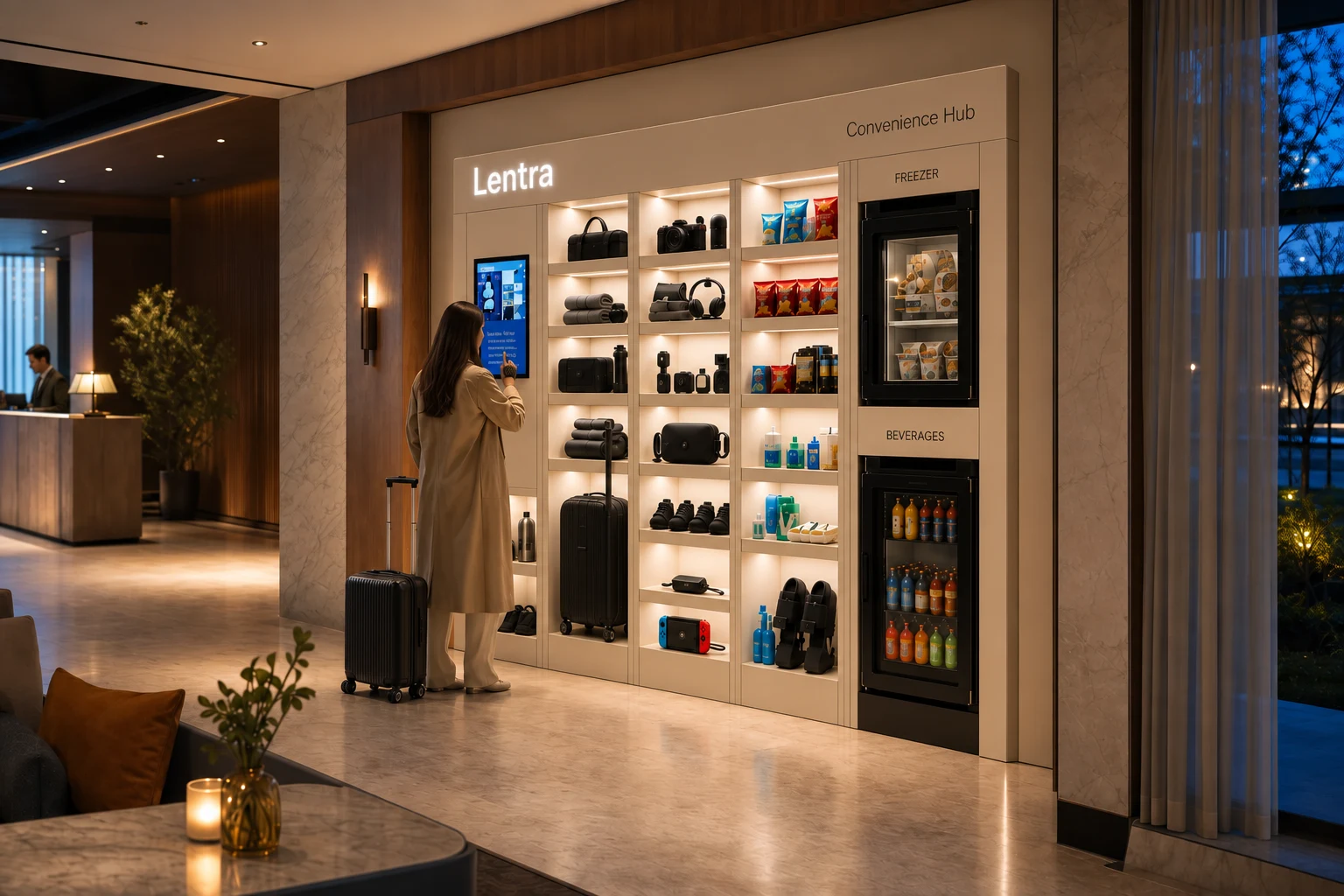 A Lentra hub in a hotel setting
