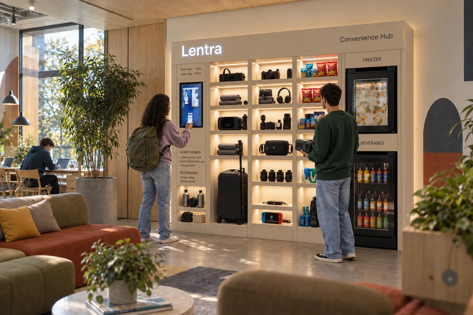 A Lentra hub in a student housing setting